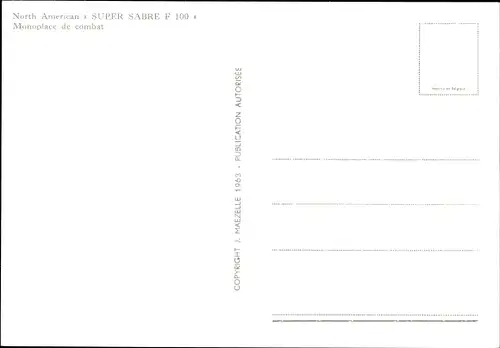 Ak North American Super Sabre F 100, Monoplace de combat, 3-IB, Französisches Kampfflugzeug