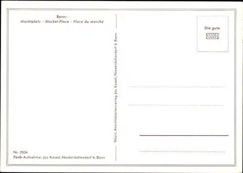 Ak Bonn am Rhein, Marktplatz