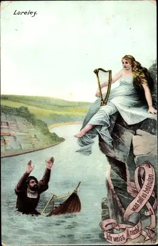 Ak Sankt Goarshausen am Rhein, Loreley