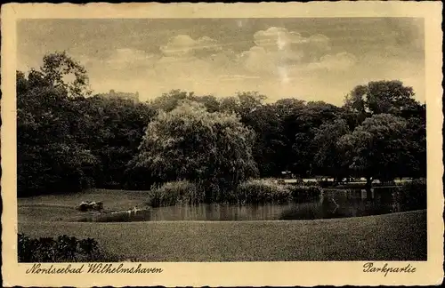 Ak Wilhelmshaven in Niedersachsen, Parkpartie