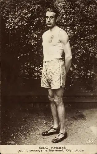 Ak Französischer Leichtathlet Geo Andre, Läufer, Portrait