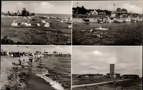 Ak Pelzerhaken Neustadt in Holstein, Strand, Camping am Leuchtturm, DLRG