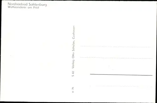 Ak Sahlenburg Cuxhaven in Niedersachsen, Wattwanderer am Priel