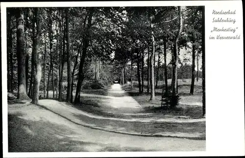 Ak Sahlenburg Cuxhaven in Niedersachsen, Menkestieg im Wernerwald