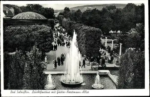 Ak Bad Salzuflen in Lippe, Leuchtfontäne mit Gustav Horstmann Allee