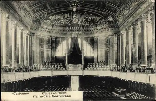 Ak Wiesbaden in Hessen, Neues Kurhaus, der große Konzertsaal