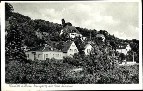 Ak Rhöndorf Bad Honnef am Rhein, Zennigsweg mit Haus Adenauer