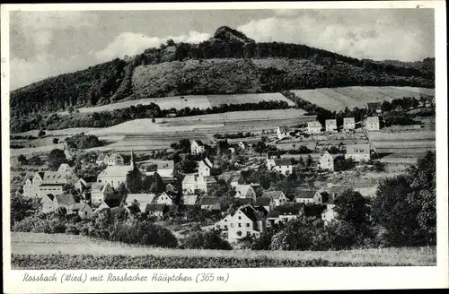 Ak Roßbach Rossbach an der Wied, Teilansicht mit Roßbacher Häubchen