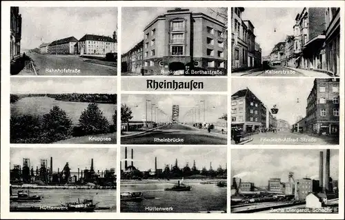 Ak Rheinhausen Duisburg im Ruhrgebiet, Zeche Diergardt, Schacht II, Hüttenwerk, Kaiserstraße