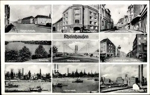 Ak Rheinhausen Duisburg im Ruhrgebiet, Zeche Diergardt, Schacht II, Hüttenwerk, Kaiserstraße