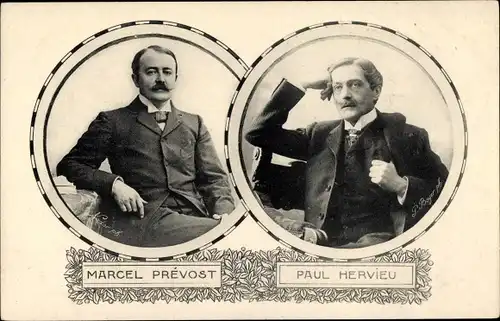Ak Marcel Prévost, Paul Hervieu, Schriftsteller, Portraits