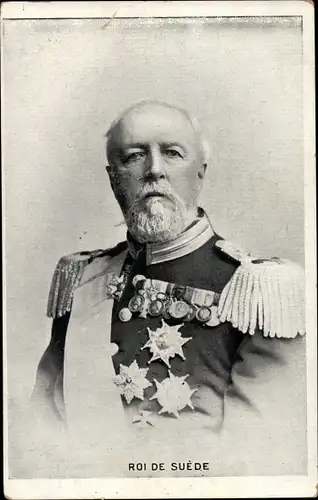 Ak Oskar II. König von Norwegen und Schweden, Portrait, Uniform