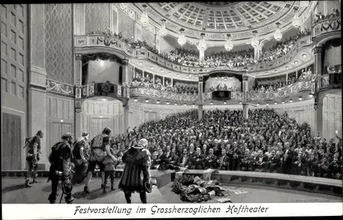 Ak Weimar in Thüringen, Festvorstellung im Großherzoglichen Hoftheater. Deutscher Schillerbund