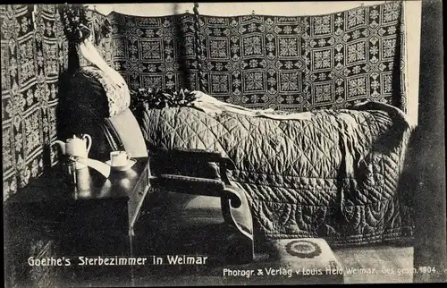 Ak Weimar in Thüringen, Goethes Sterbezimmer