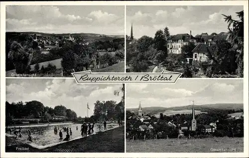 Ak Ruppichteroth Nordrhein Westfalen, Gesamtansicht, Freibad, Erholungsheim