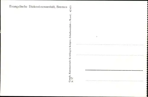 Ak Hansestadt Bremen, Ev. Diakonissenanstalt, Mutterhaus, Krankenhaus