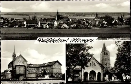 Ak Ottbergen Schellerten in Niedersachsen, Klosterkirche, Kreuzkapelle, Totalansicht der Ortschaft