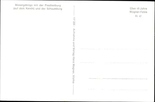 Ak Deckbergen Rinteln in Niedersachsen, Paschenburg, Wesergebirge, Schaumburg