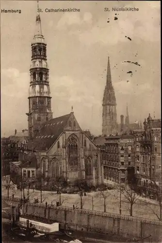 Ak Hamburg Mitte Altstadt, St. Katharinenkirche, Nicolaikirche