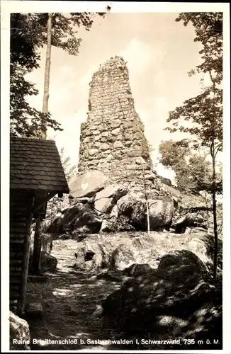 Ak Sasbachwalden im Schwarzwald, Ruine Brigittenschloss