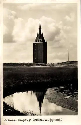Ak Nordseebad Wangerooge in Ostfriesland, Westturm im Gegenlicht