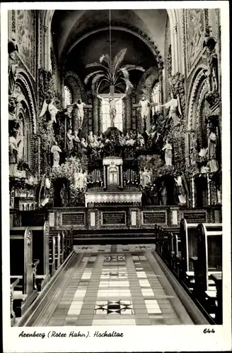 Ak Arenberg Koblenz am Rhein, Roter Hahn, Kirche, Hochaltar