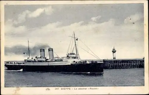 Ak Dieppe Seine Maritime, Le Steamer Rouen, Dampfer, Southern Railway