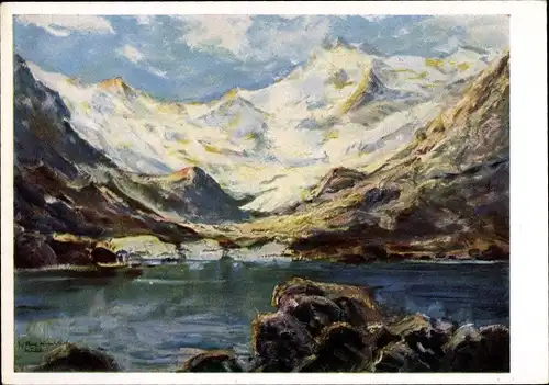 Künstler Ak J. Rolf Knobloch, Hochalpensee