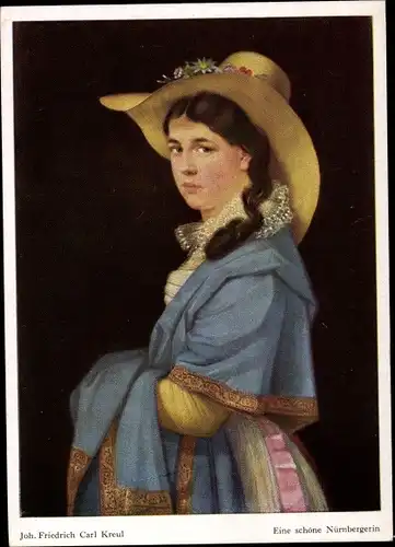 Künstler Ak Johann Friedrich Carl Kreul, Eine schöne Nürnbergerin
