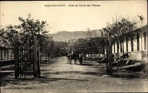 Ak Taza Girardot Marokko, Allee du Cercle des Officiers