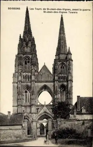 Ak Soissons Aisne, Les Tours de St-Jean-des-Vignes