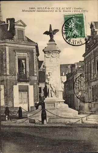 Ak Sillé le Guillaume Sarthe, Monument commemoratif de la Guerre