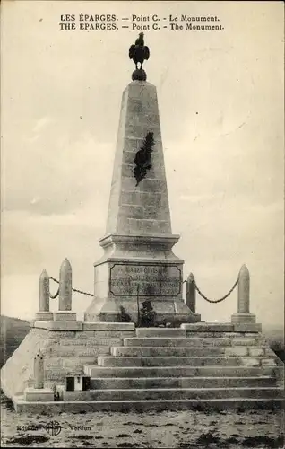 Ak Les Éparges Meuse, Point C. Le Monument