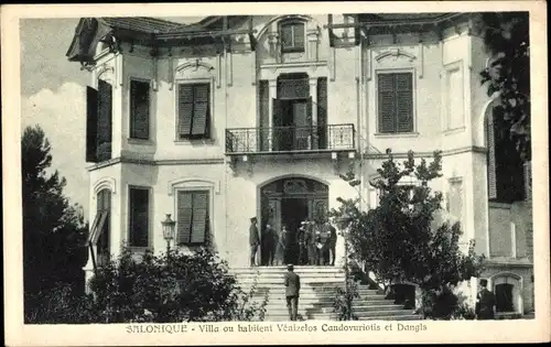 Ak Saloniki Thessaloniki Griechenland, Villa ou habitent Venizelos Candovuriotis et Dangls