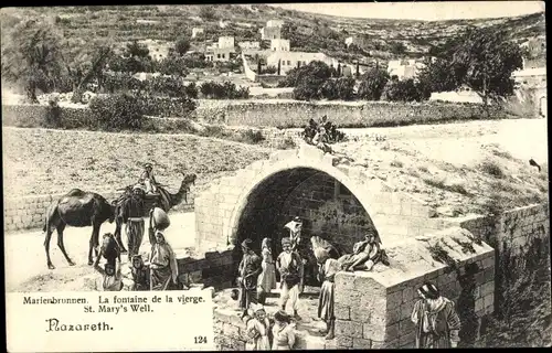 Ak Nazaret Nazareth Israel, Marienbrunnen