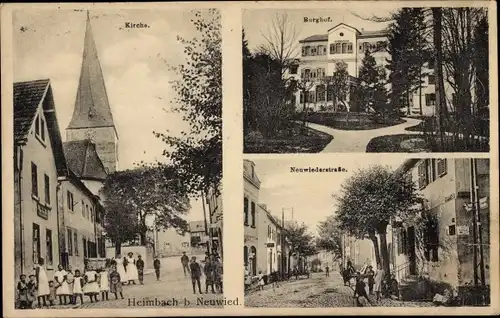 Ak Heimbach in der Eifel, Burghof, Kirche, Neuwiederstraße