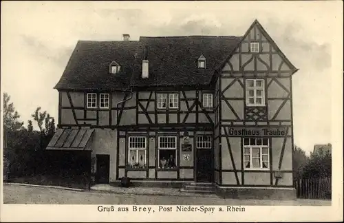 Ak Brey am Rhein, Gasthaus Traube