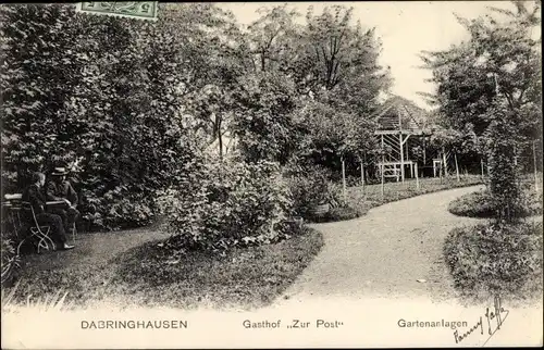 Ak Dabringhausen Wermelskirchen im Bergischen Land, Gasthof Zur Post, Gartenanlagen