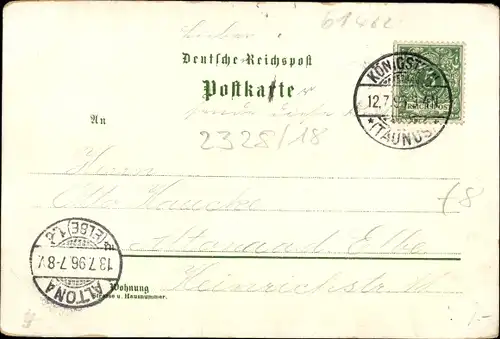 Litho Königstein im Taunus, Panorama der Stadt