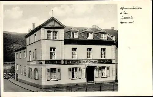 Ak Assmannshausen Rüdesheim am Rhein, Gasthaus Germania