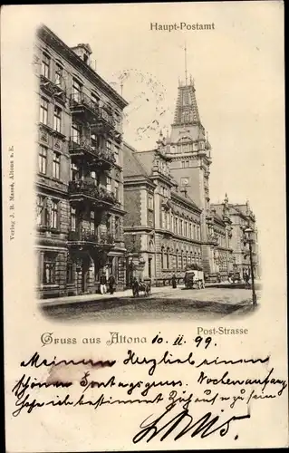 Ak Hamburg Altona, Hauptpostamt, Poststraße