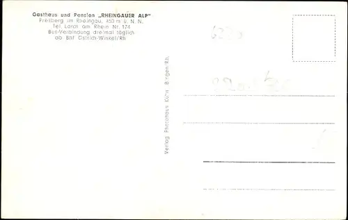 Ak Presberg Rüdesheim am Rhein in Hessen, Gasthaus und Pension Rheingauer Alp, Innenräume