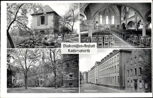 Ak Kaiserswerth Düsseldorf, Diakonissenanstalt, Fliedner Häuschen, Mutterhaus, Kirche, Stammhaus