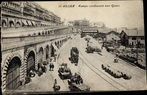 Ak Algier Alger Algerien, Rampe conduisant aux Quais