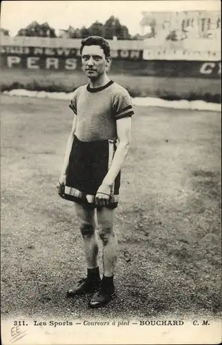 Ak Französischer Leichtathlet Bouchard, Läufer, Portrait, Coureurs a pied