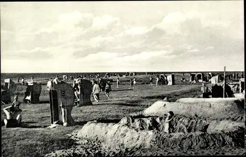 Ak Sahlenburg Cuxhaven in Niedersachsen, Strandpartie