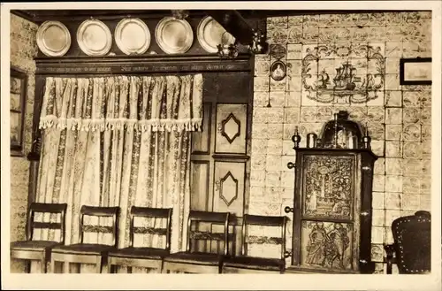 Ak Hallig Hooge in Nordfriesland, Königspesel, Innenansicht