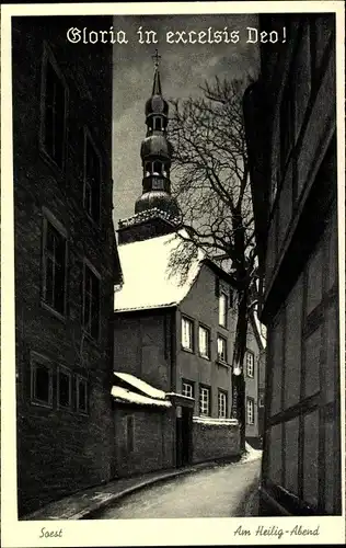 Ak Soest in Westfalen, Gloria in excelsis Deo, Turmsingen auf St. Peter am Heilig Abend