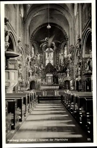 Ak Arenberg Koblenz am Rhein, Roter Hahn, Inneres der Pfarrkirche
