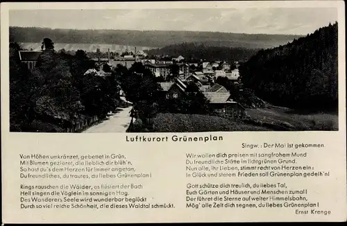 Ak Grünenplan Delligsen Niedersachsen, Teilansicht, Gedicht von Ernst Krenge